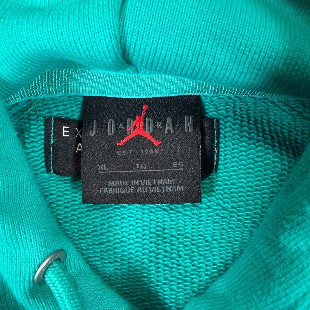Jordan Air Jordan Mens XL Teal Pullover Hoodie Embroidered Logo Casual Athletic - Picture 2 of 15